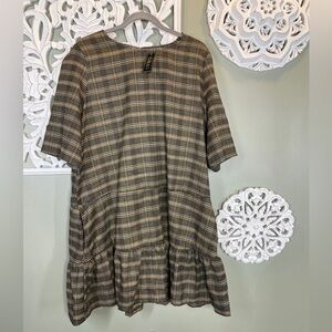 NWT COC Clothing Obsessed Company Plaid Baby Doll Dress Ruffle 3x